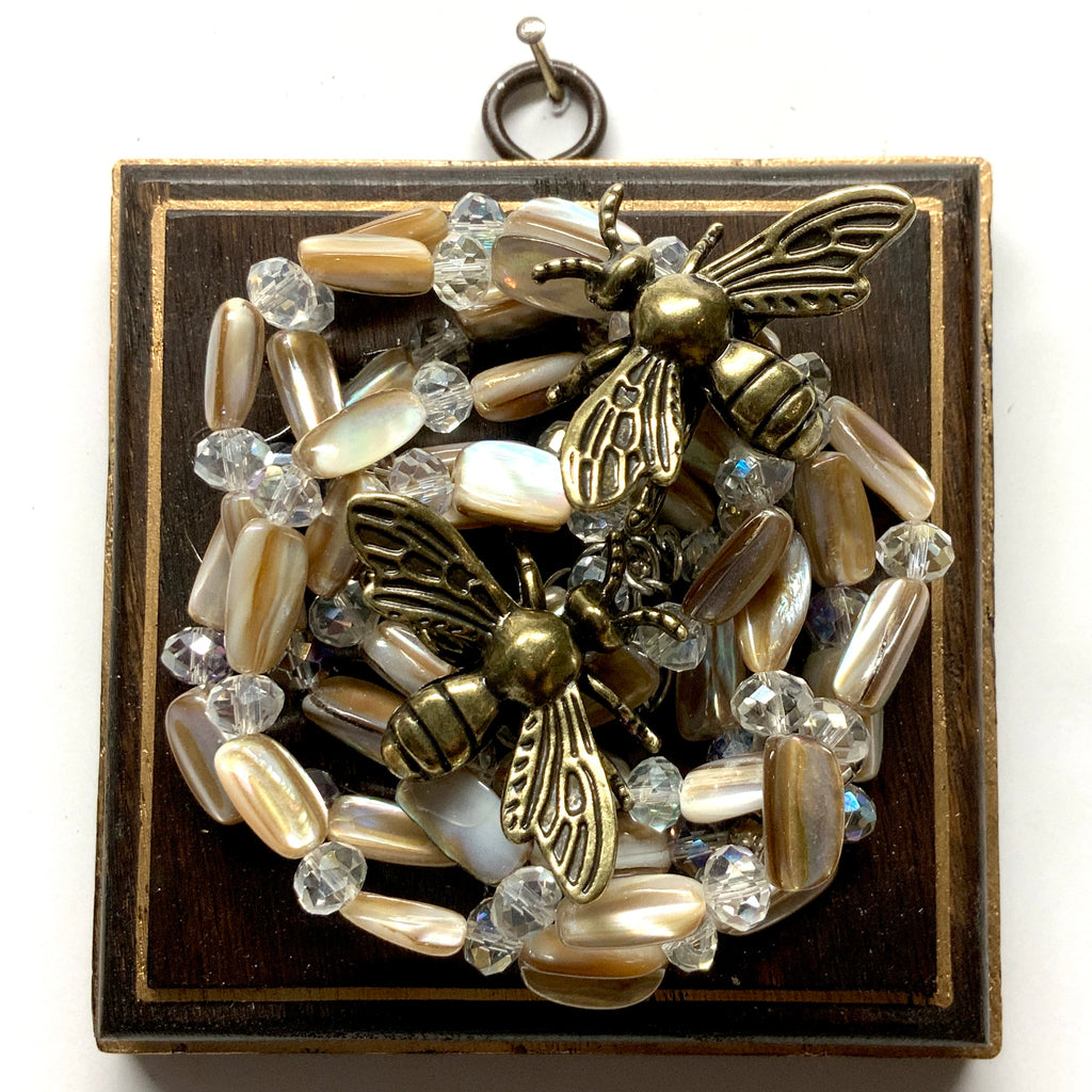 Wooden Frame with Bees on Necklace (4