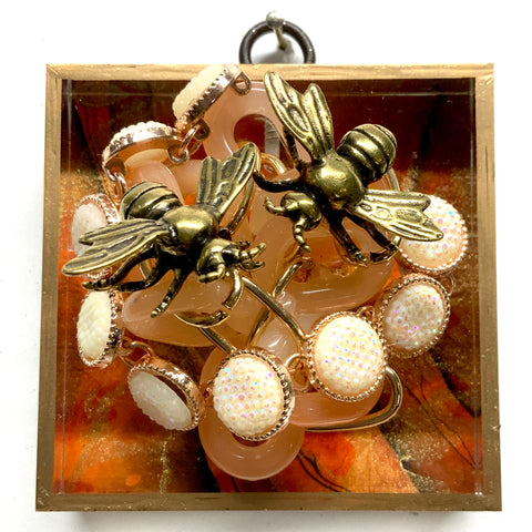 Acrylic Frame with Bees on Necklace / Slight Imperfections (3