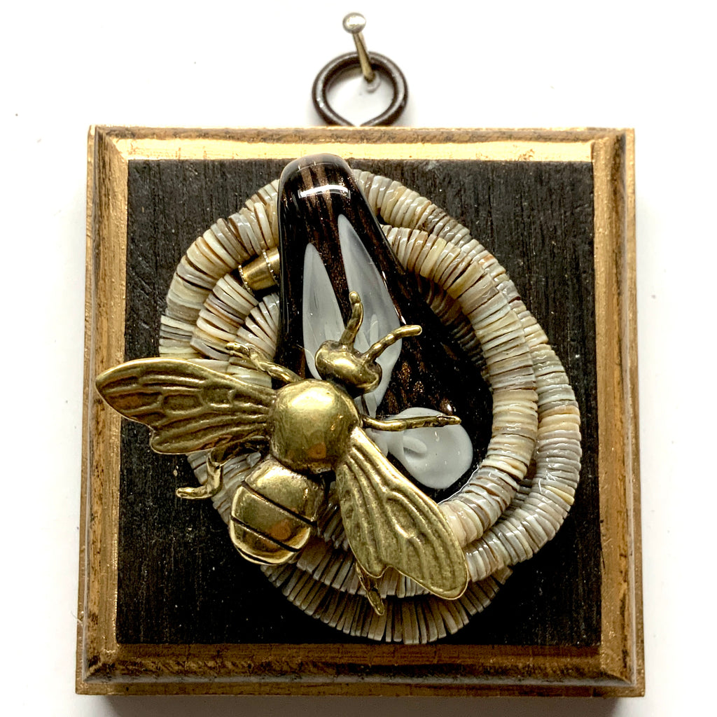 Bourbon Barrel Frame with Bee on Necklace (3.25