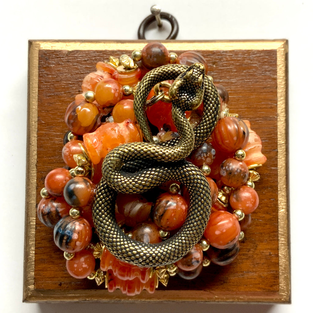 Wooden Frame with Snake on Necklace (3.25