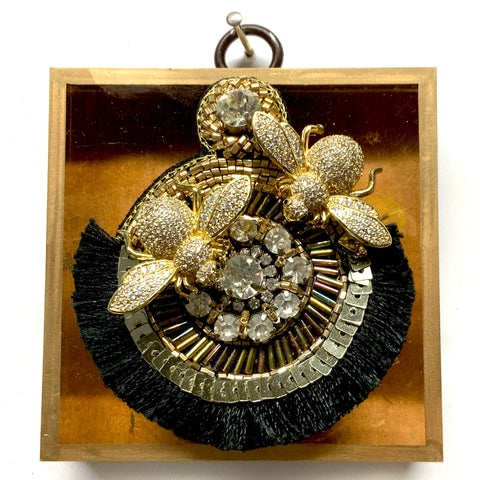 Acrylic Frame with Sparkle Bees on Earring / Slight Imperfections (3