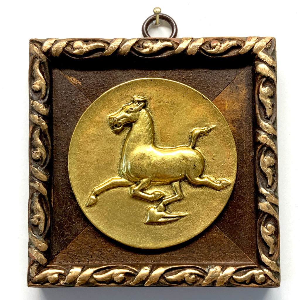 Wooden Frame with Flying Horse of Gansu (3.75” wide)