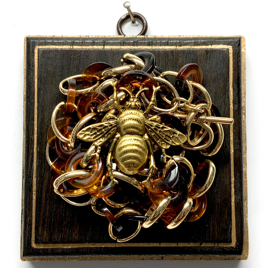 Wooden Frame with Grande Bee on Necklace (4
