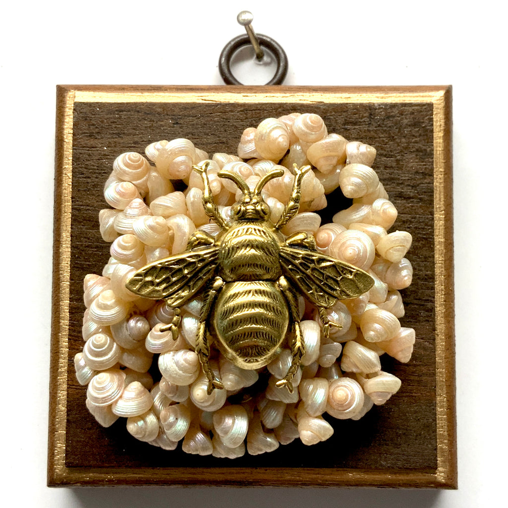 Wooden Frame with Grande Bee on Necklace (3.25