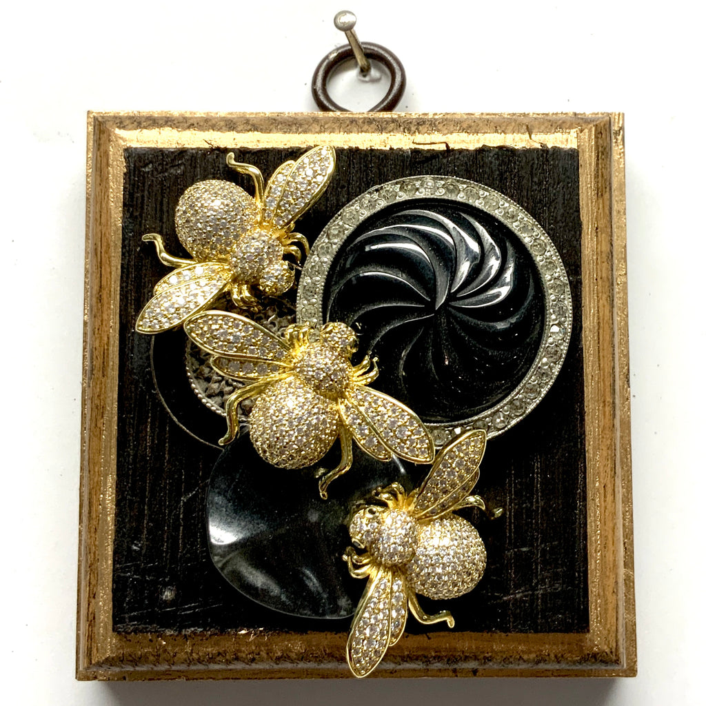 Bourbon Barrel Frame with Sparkle Bees (3.25
