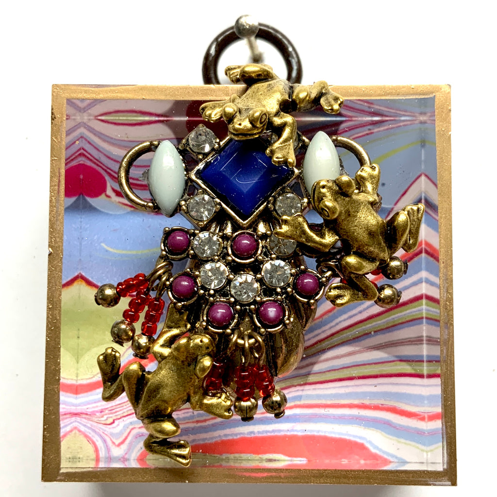 Acrylic Frame with Frogs on Brooch / Slight Imperfections (2