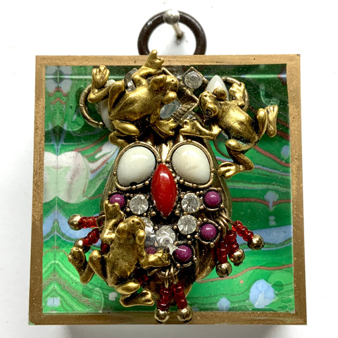 Acrylic Frame with Frogs on Brooch / Slight Imperfections (2