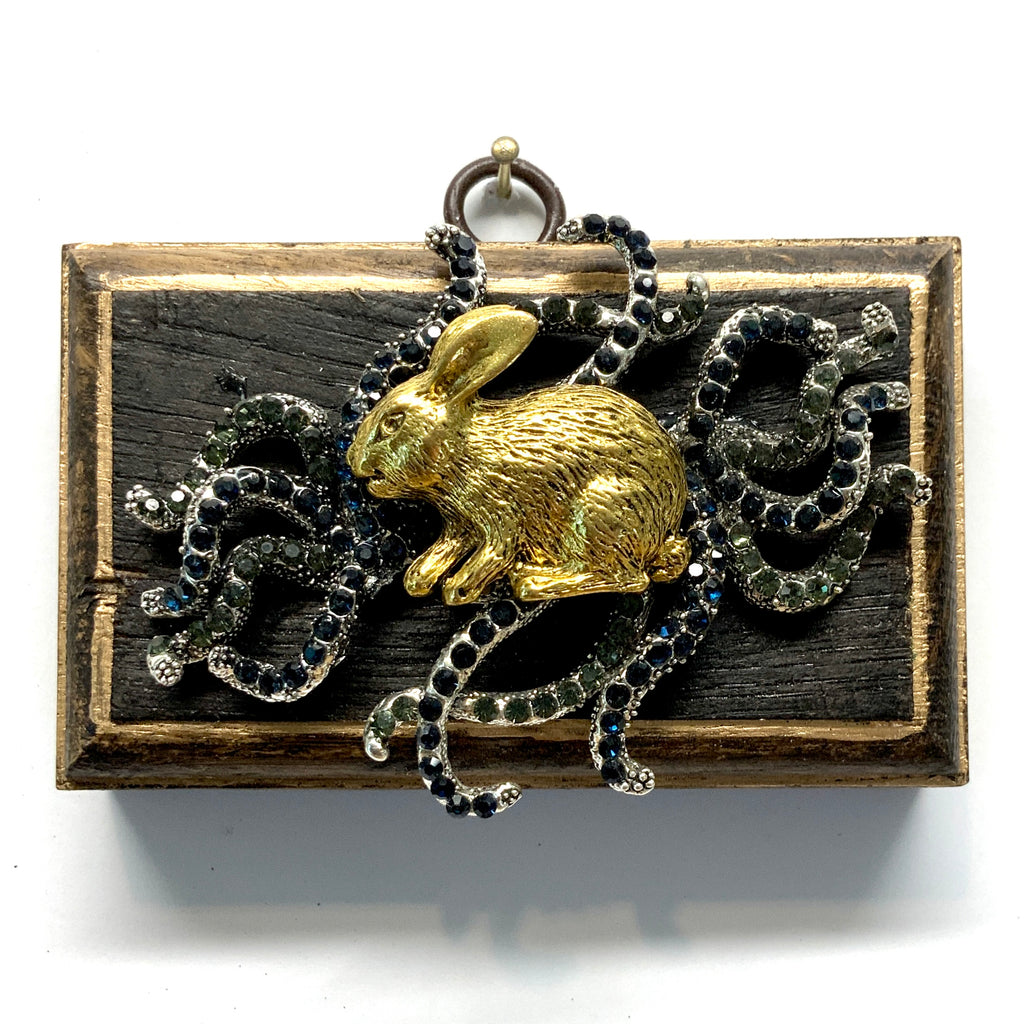 Bourbon Barrel Frame with Bunny on Brooch (4” wide)