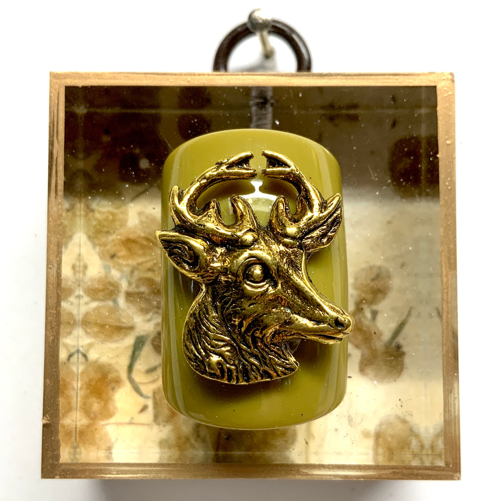 Acrylic Frame with Stag on Mulberry Paper / Slight Imperfections (2