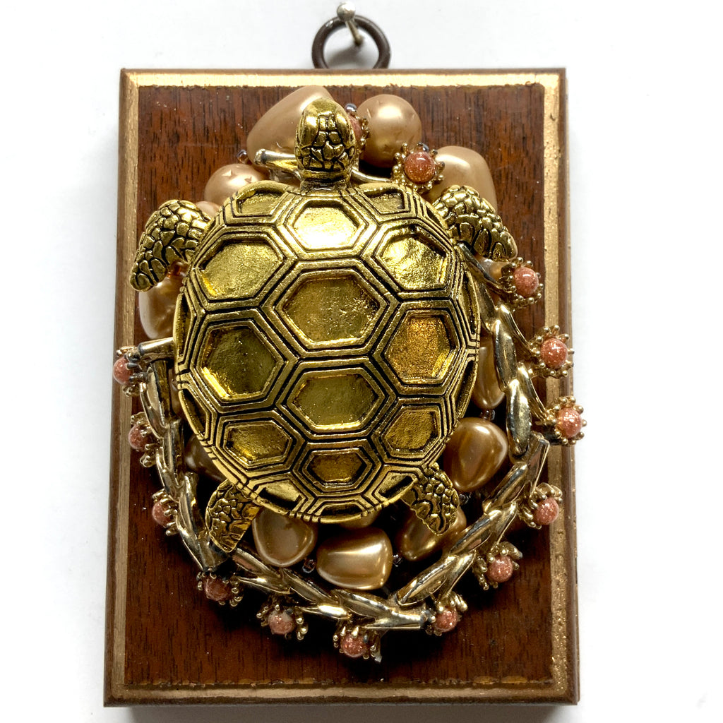 Wooden Frame with Turtle on Necklace (3.25