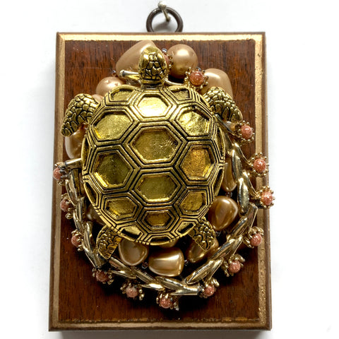 Wooden Frame with Turtle on Necklace (3.25
