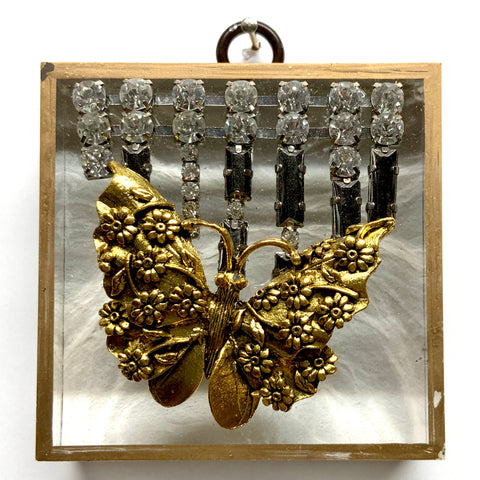 Acrylic Frame with Butterfly on Brooch / Slight Imperfections (3