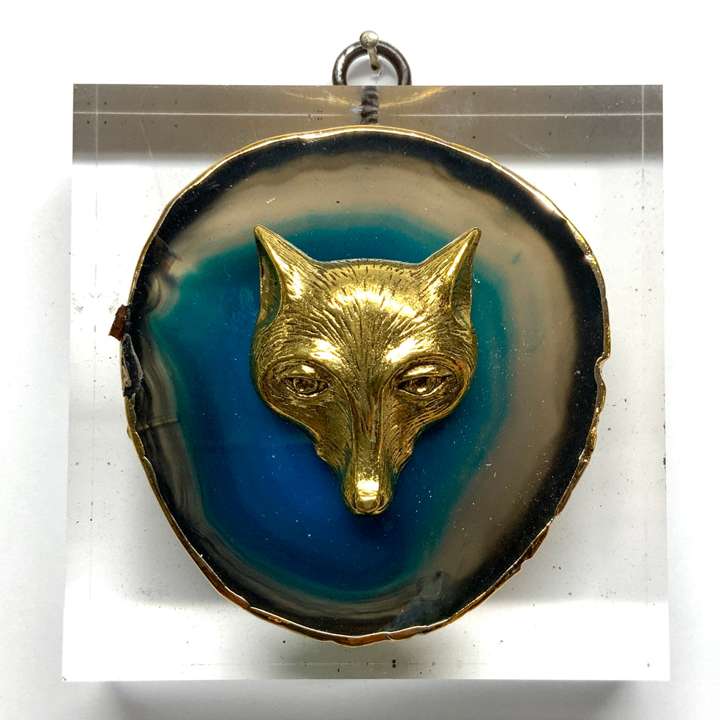 Acrylic Frame with Fox on Agate / Slight Imperfections (4