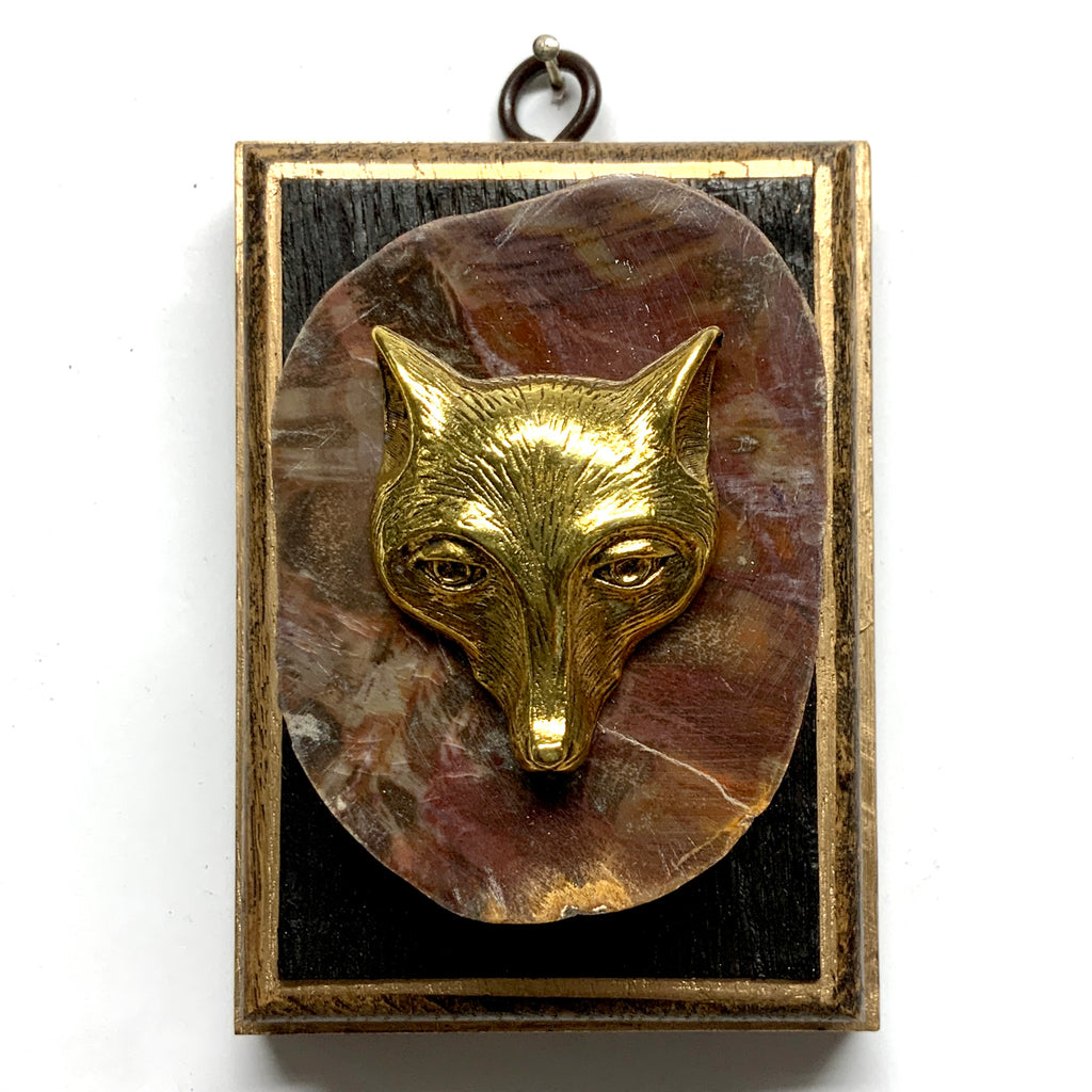 Painted Frame with Fox on Petrified Wood (3