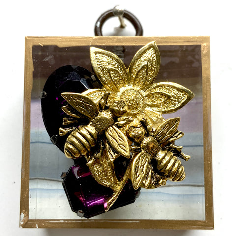 Acrylic Frame with Napoleonic Bees on Brooch / Slight Imperfections (2