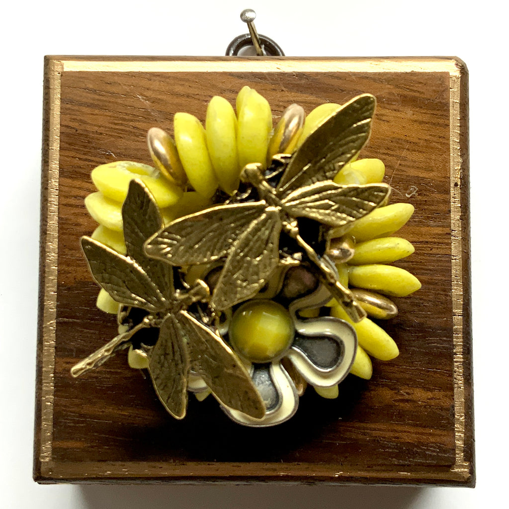 Wooden Frame with Dragonflies on Necklace (3.25