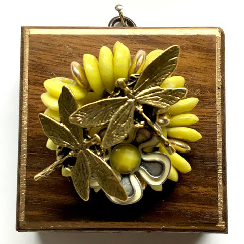 Wooden Frame with Dragonflies on Necklace (3.25