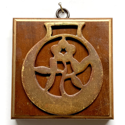 Wooden Frame with Horse Brass (4