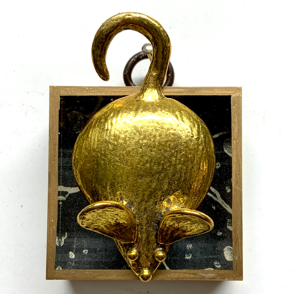 Acrylic Frame with Mouse on Marbled Paper / Slight Imperfections (2