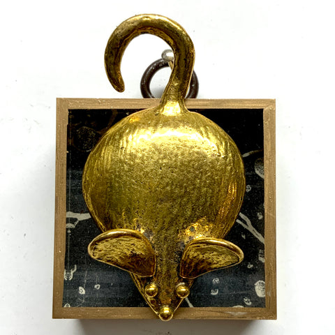 Acrylic Frame with Mouse on Marbled Paper / Slight Imperfections (2