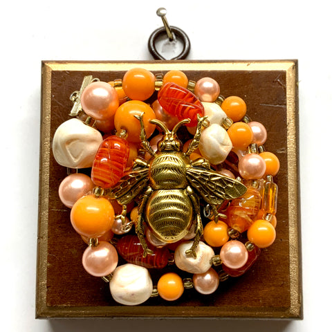Wooden Frame with Grande Bee on Necklace (3.25