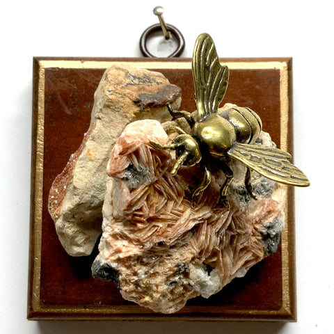 Wooden Frame with Bee on Stone (3.25