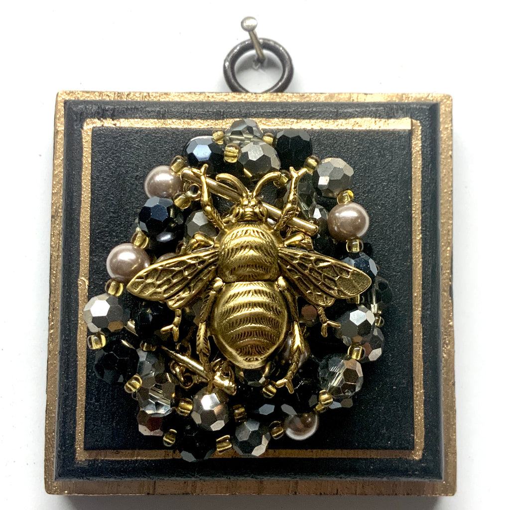 Painted Frame with Grande Bee on Necklace (3.25