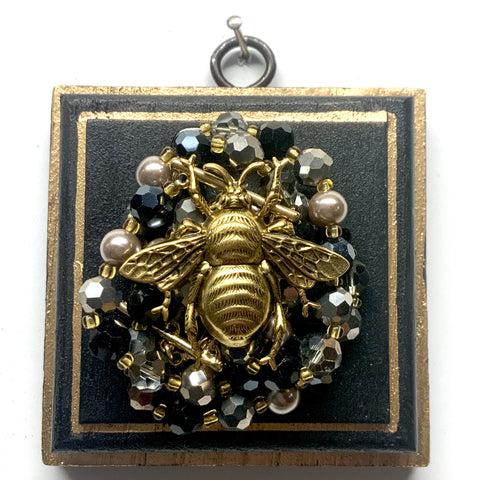 Painted Frame with Grande Bee on Necklace (3.25