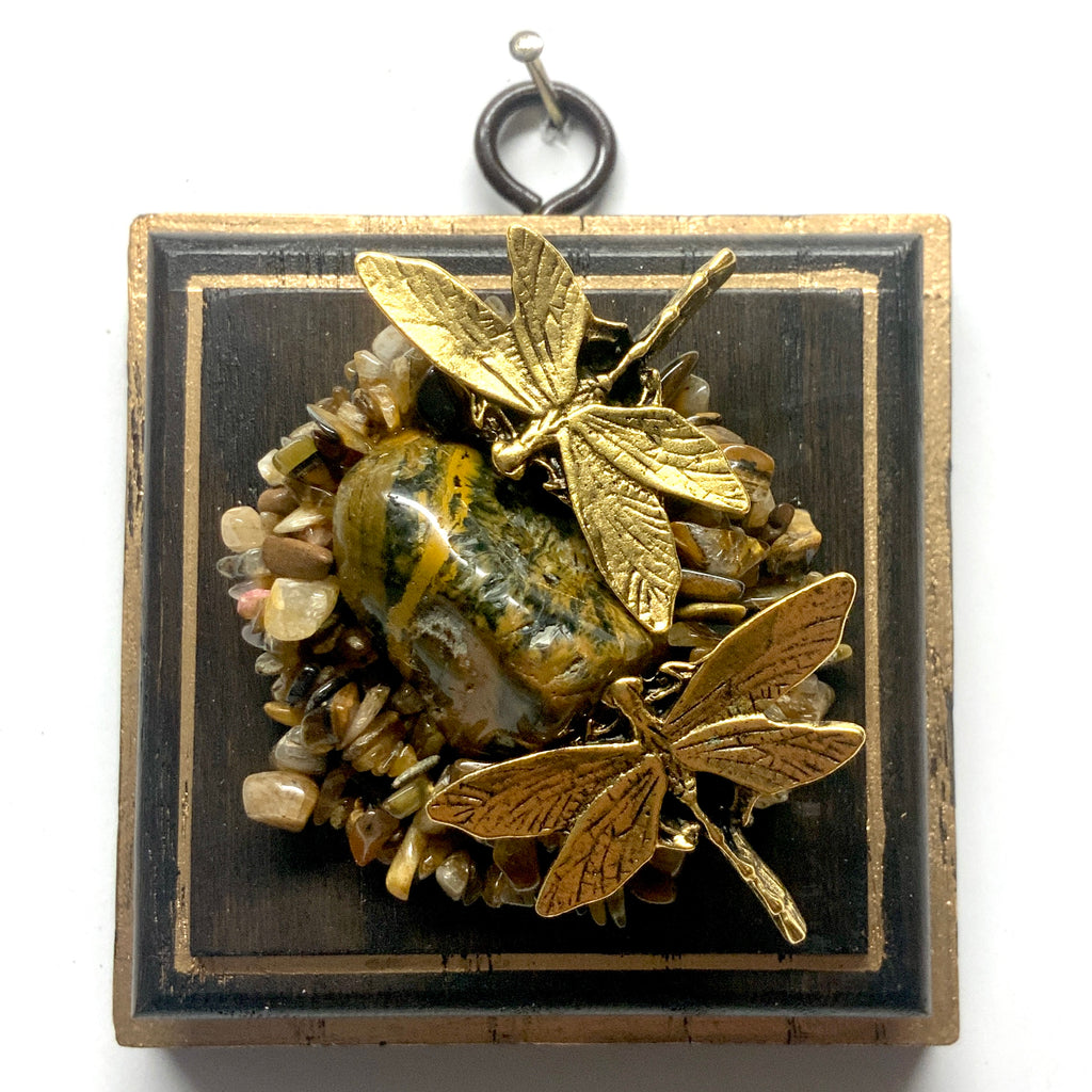 Wooden Frame with Dragonflies on Necklace (3.25
