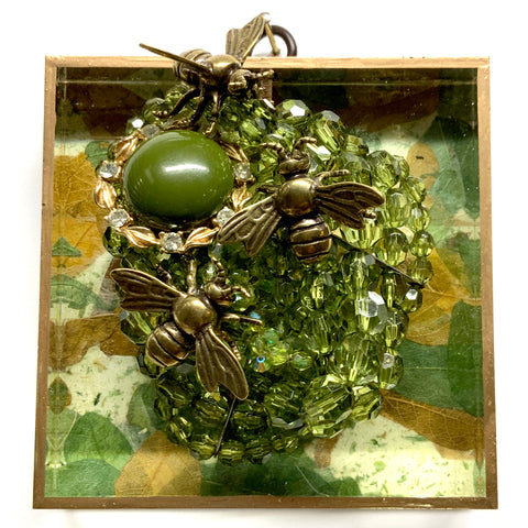 Acrylic Frame with Bees on Necklace / Slight Imperfections (4