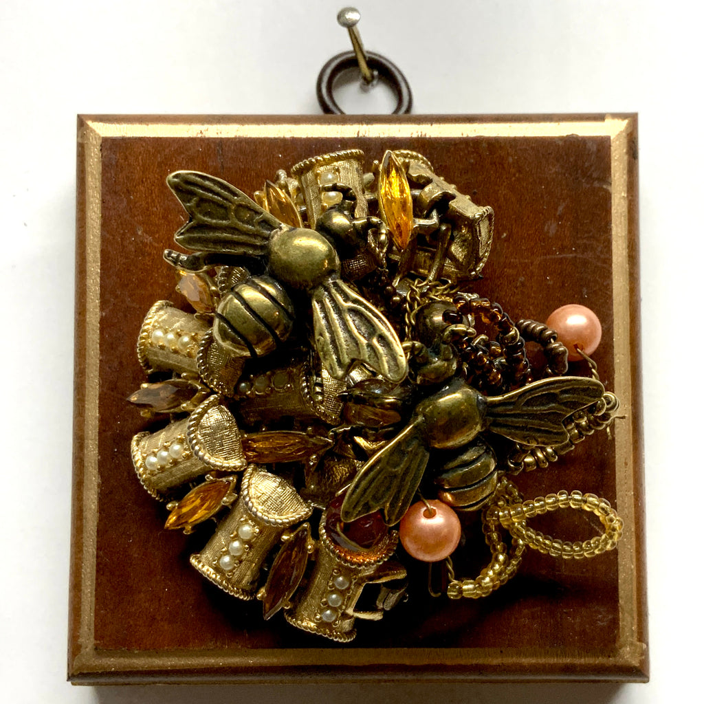 Wooden Frame with Bees on Bracelet (3.25