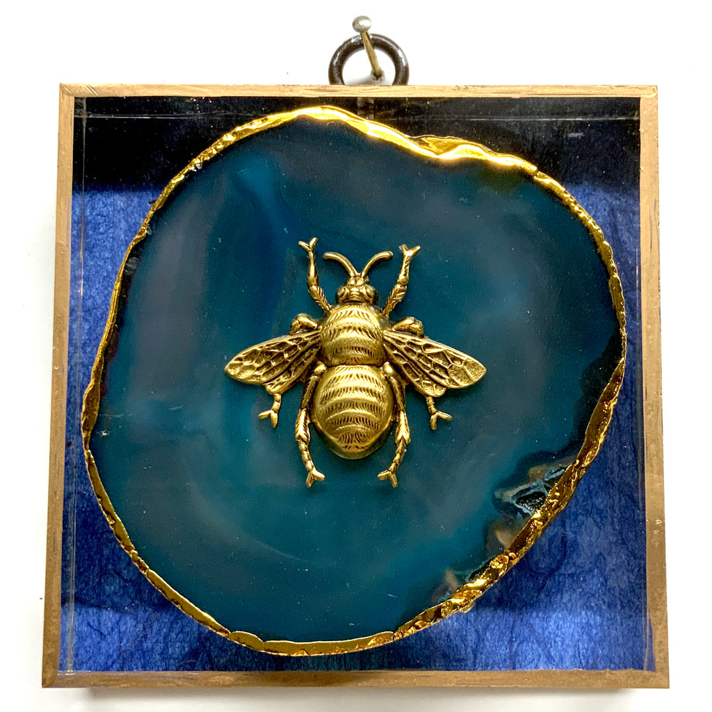 Acrylic Frame with Grande Bee on Agate / Slight Imperfections (4