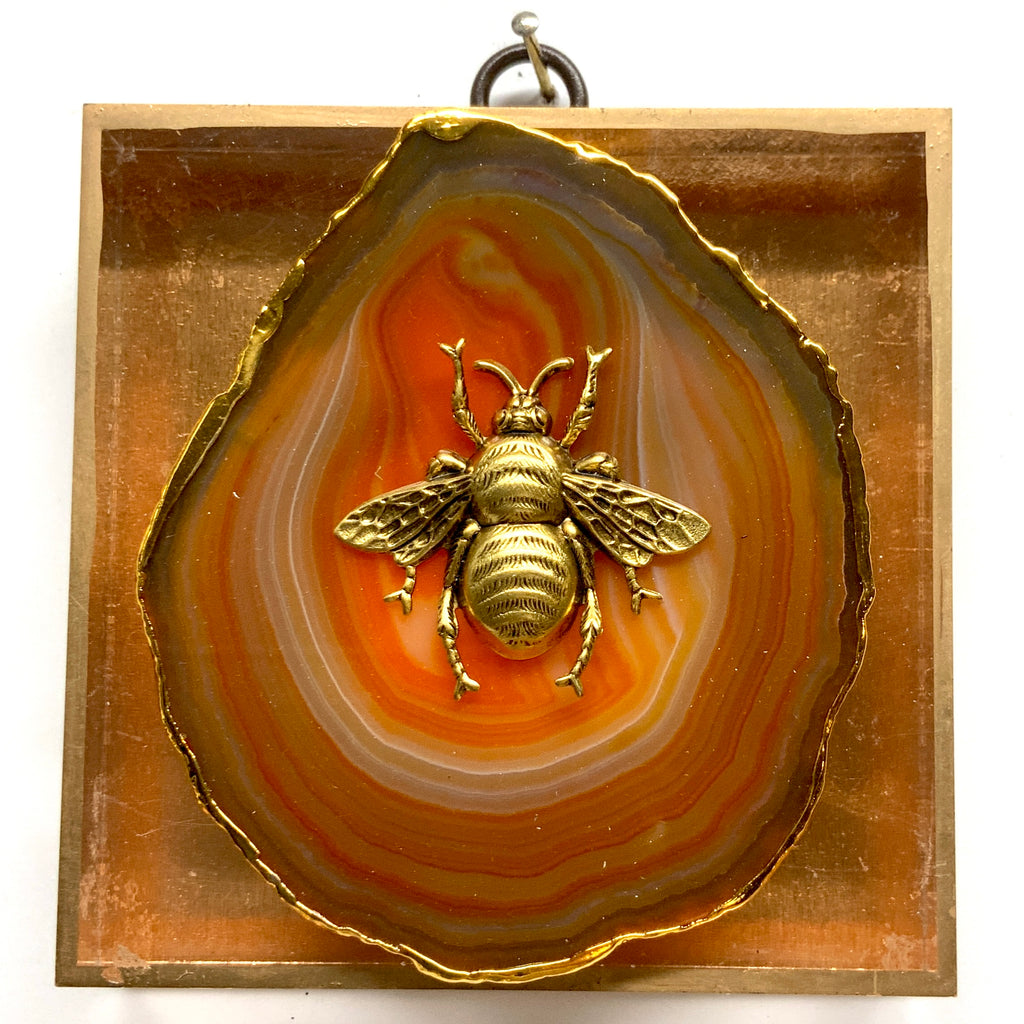 Acrylic Frame with Grande Bee on Agate / Slight Imperfections (4