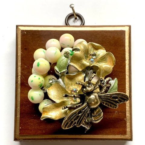 Wooden Frame with Bee on Necklace (3.25