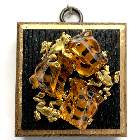 Bourbon Barrel Frame with Frogs on Necklace (2.5