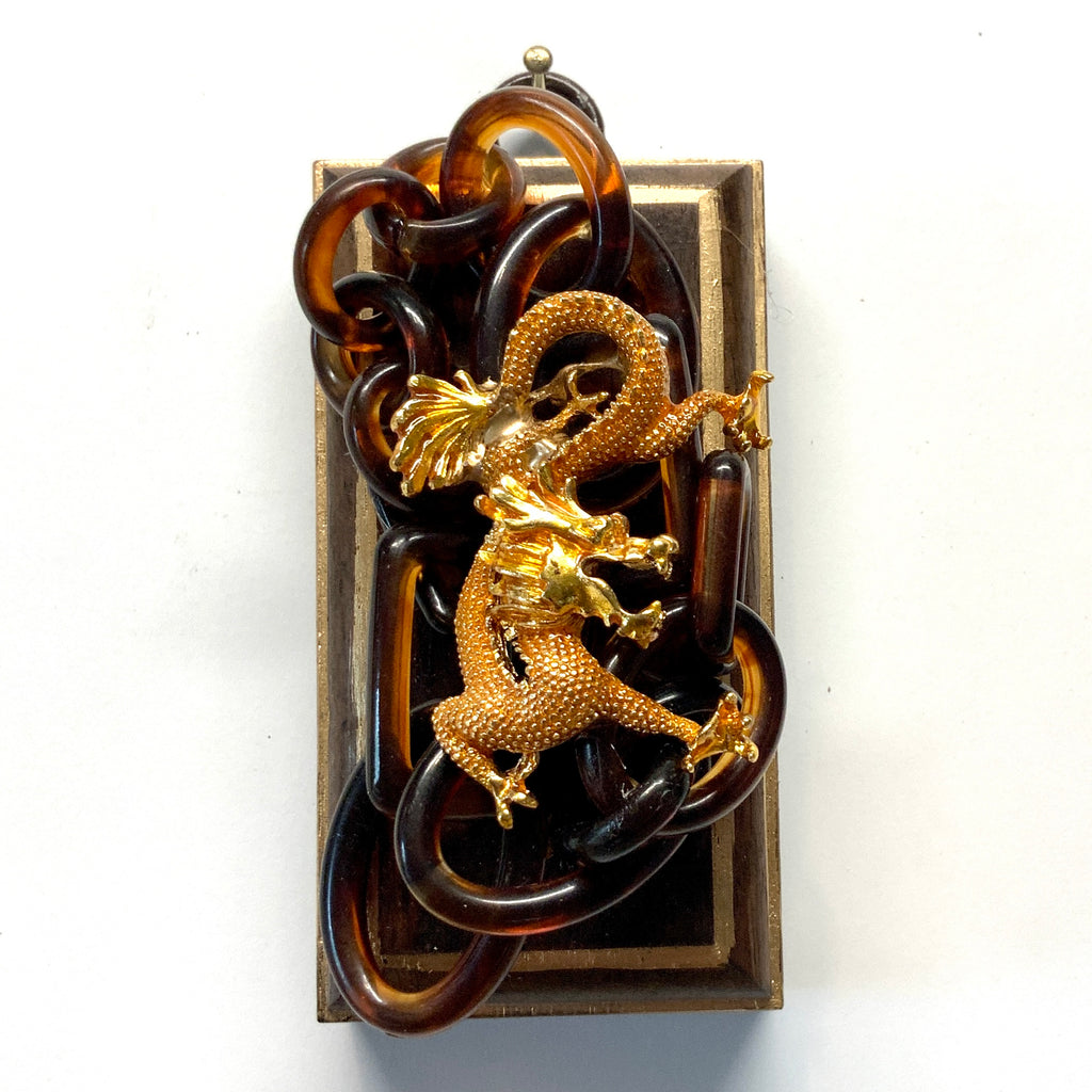Mahogany Frame with Dragon on Necklace (2” wide)