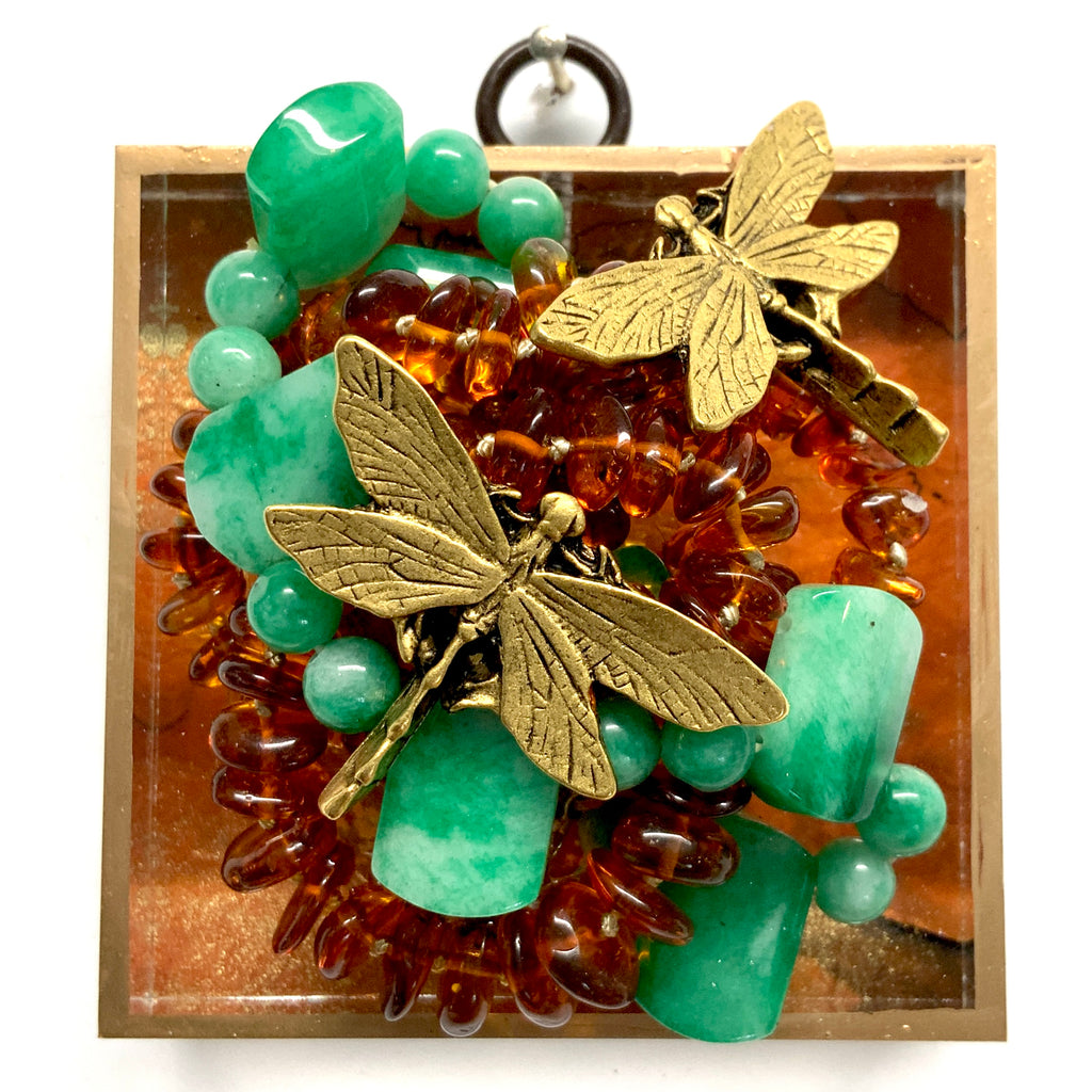 Acrylic Frame with Dragonflies on Necklace / Slight Imperfections (3