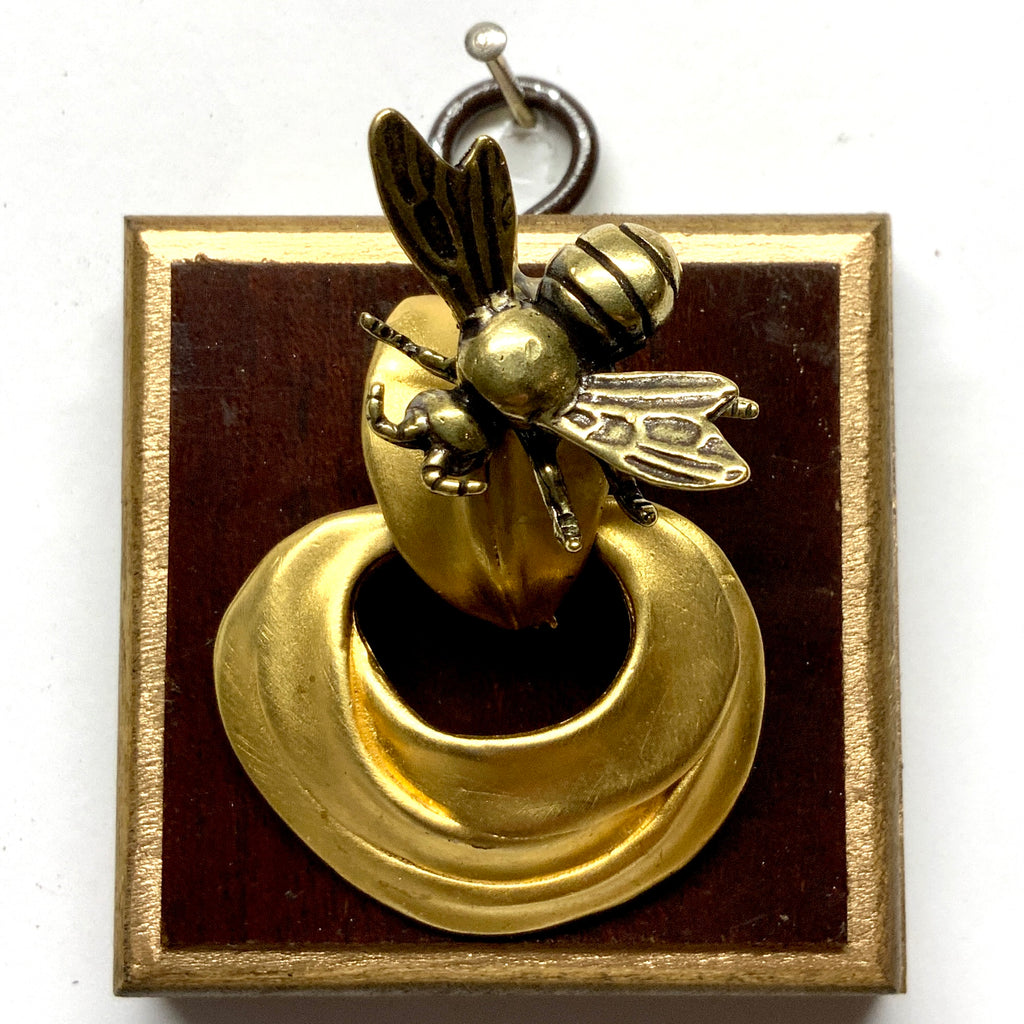 Wooden Frame with Bee on Earring (2.5
