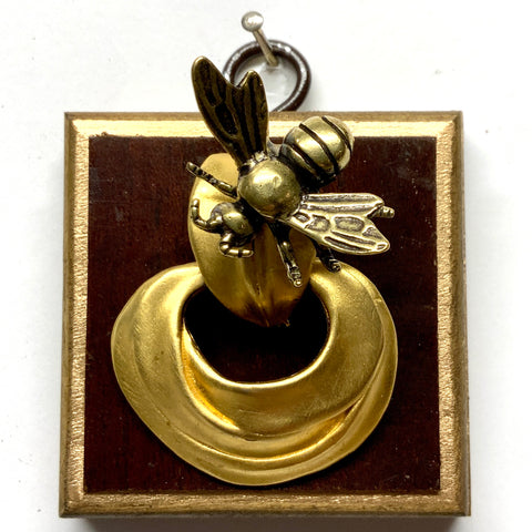 Wooden Frame with Bee on Earring (2.5
