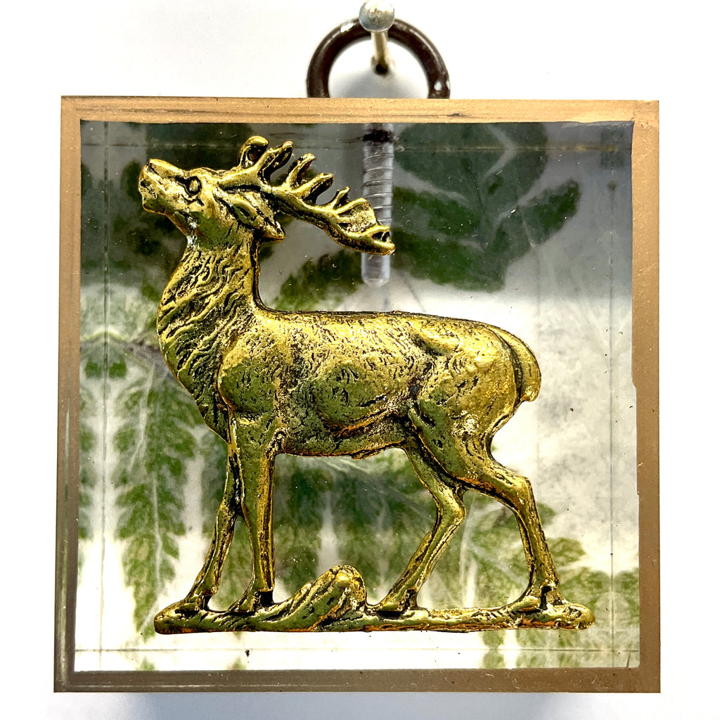 Acrylic Frame with Stag on Mulberry Paper / Slight Imperfections (2