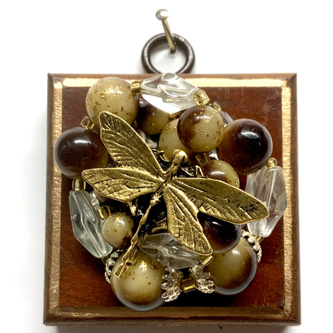 Wooden Frame with Dragonfly on Necklace  (2.5