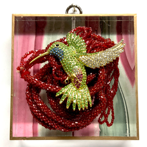 Acrylic Frame with Hummingbird on Necklace / Slight Imperfections (4