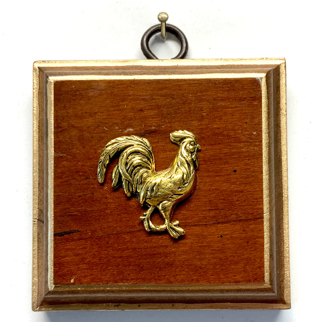 Mahogany  Frame with Rooster (3” wide)