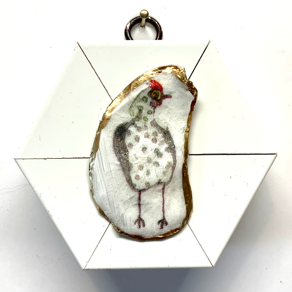Modern Lacquered Frame with Funky Chicken Oyster Shell (3.5” wide)