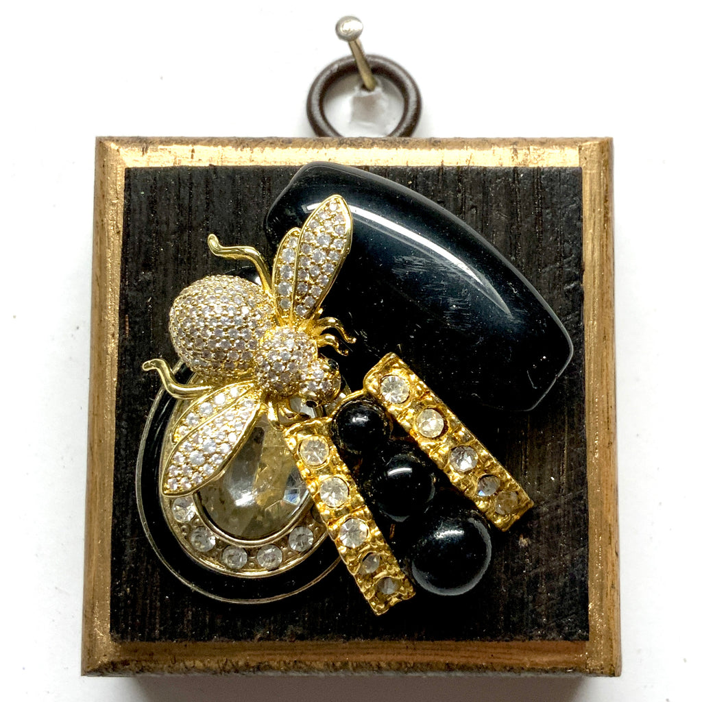 Bourbon Barrel Frame with Sparkle Bee on Brooch (2.5