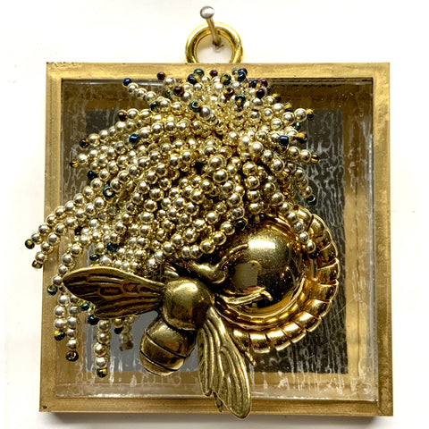 Acrylic Frame with Bee on Brooch / Slight Imperfections (3