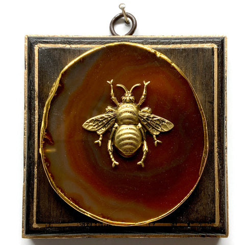 Wooden Frame with Grande Bee on Agate (4