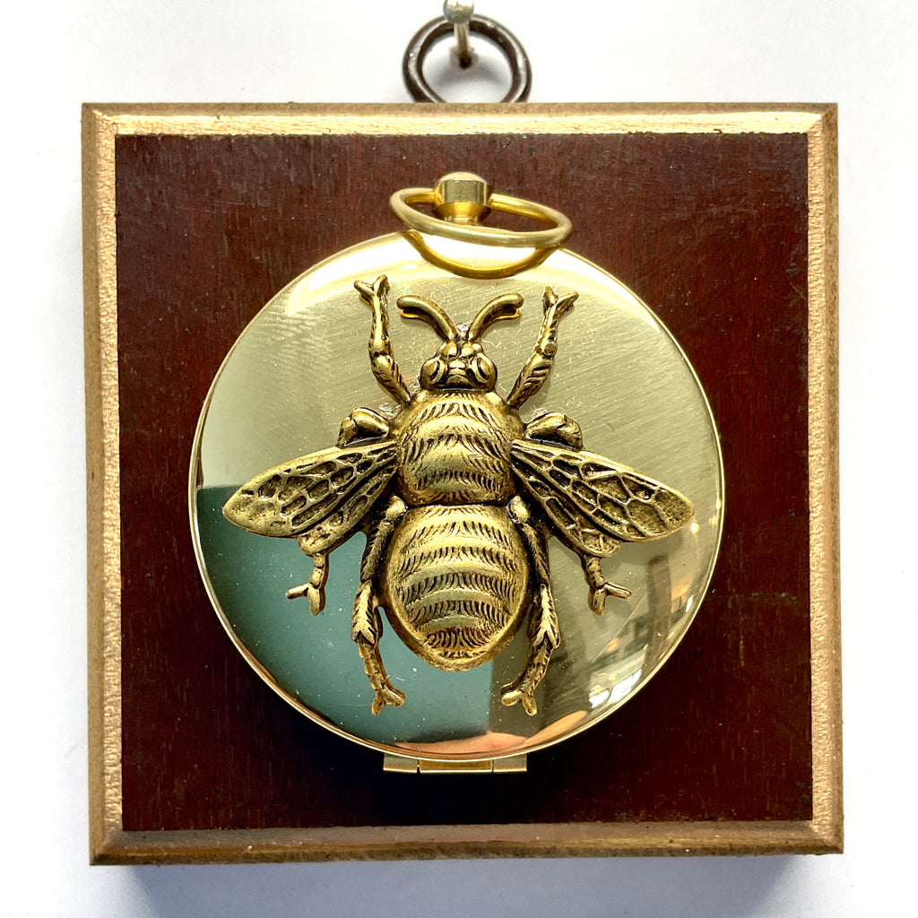 Wooden Frame with Grande Bee on Compass (3.25