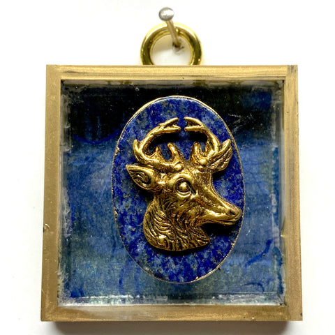 Acrylic Frame with Stag on Lapis / Slight Imperfections (2