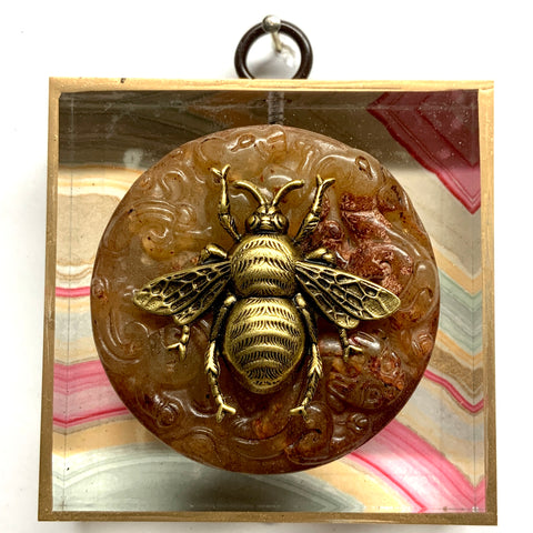 Acrylic Frame with Grande Bee on Jade / Slight Imperfections (3